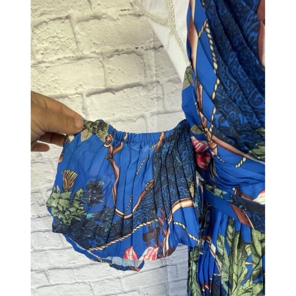 Latiste  Floral Print Maxi Dress Accordion-Pleated  Chiffon Sleeve Size 1X - Picture 4 of 11